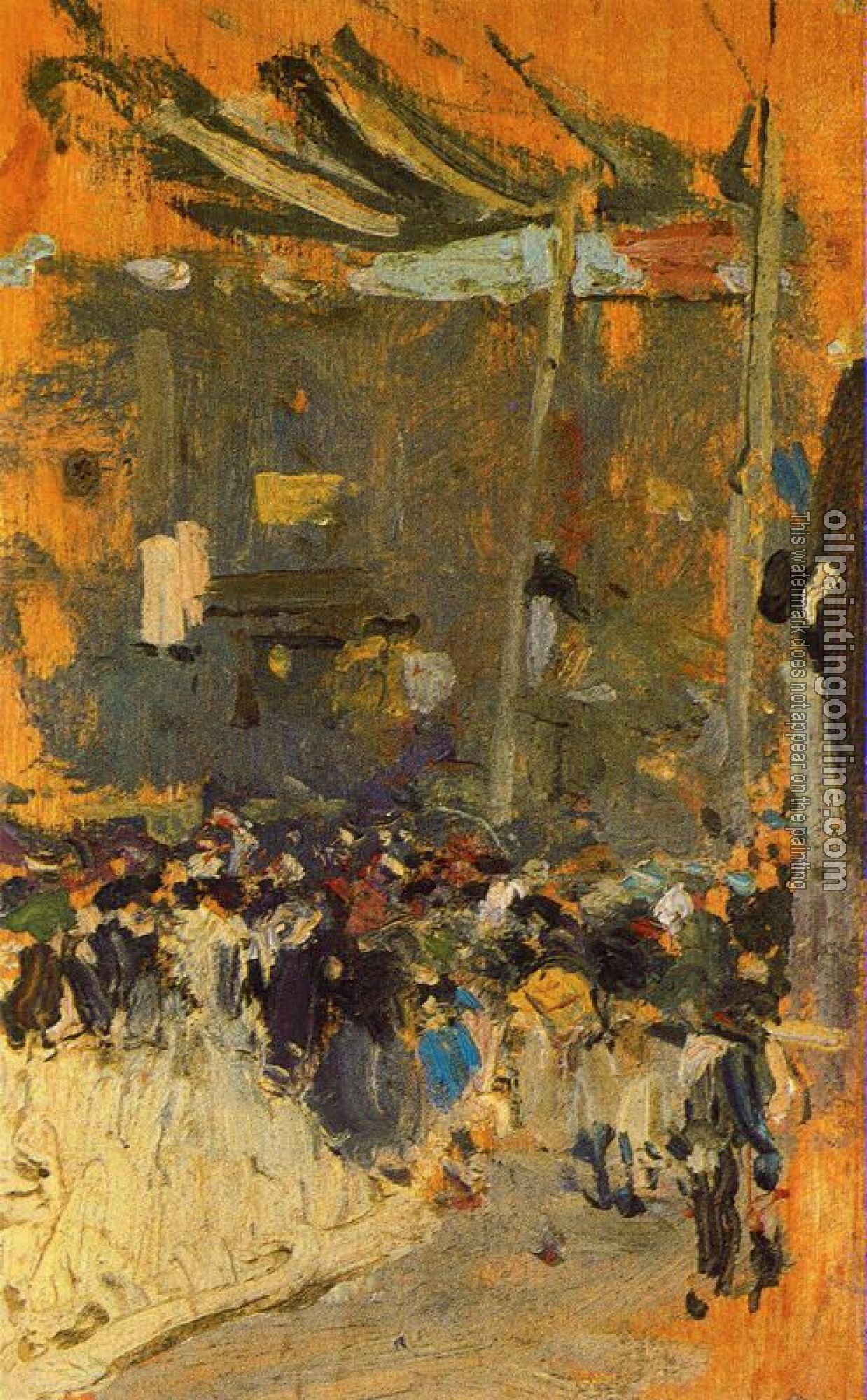 Joaquin Sorolla y Bastida - Valencia Street with awnings